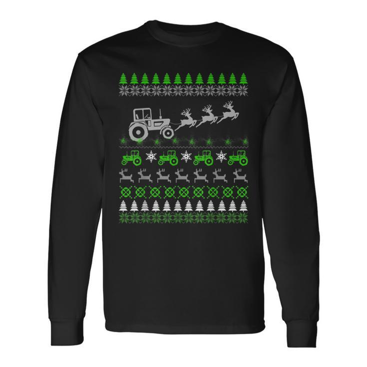 Tractor Farmer Ugly Christmas Sweaters Long Sleeve T-Shirt