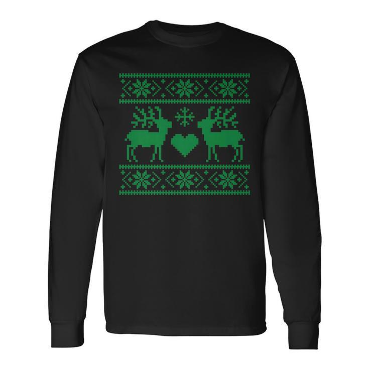 Ugly Christmas Sweater Style Long Sleeve T-Shirt Gifts ideas