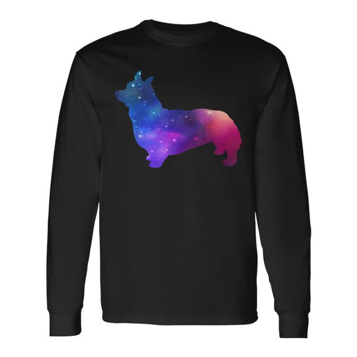 Galaxy Corgi Dog Space And Stars Lover Long Sleeve T-Shirt
