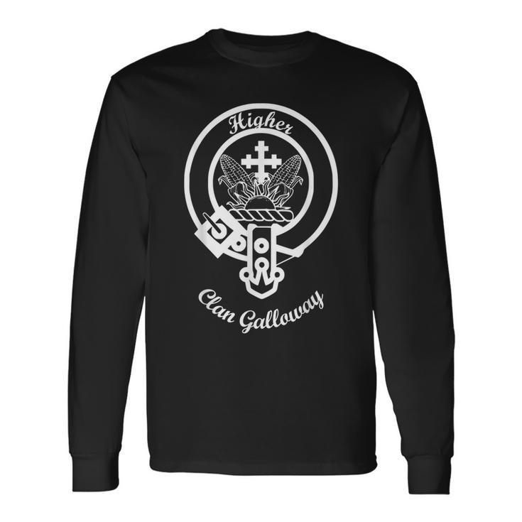 Galloway Surname Last Name Scottish Clan Tartan Badge Crest Last Name Long Sleeve T-Shirt T-Shirt