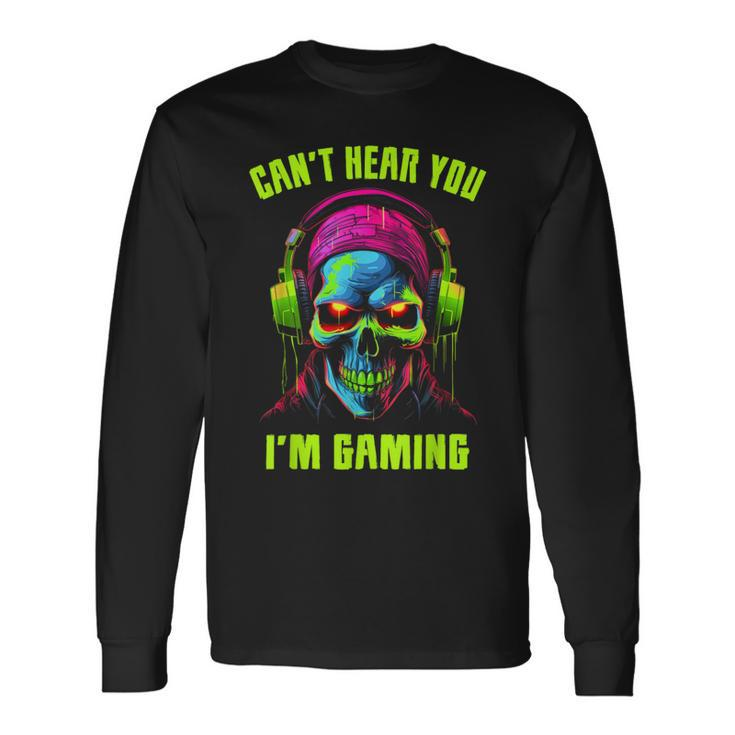 Gamer For Boys Ns Video Gaming Skull Long Sleeve T-Shirt Gifts ideas