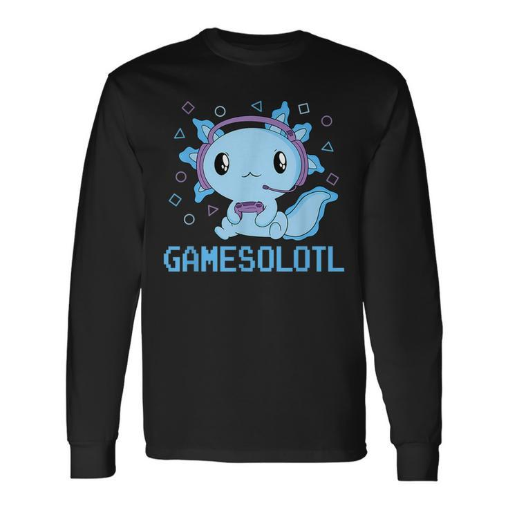 Gamesolotl Anime Kawaii Gaming Axolotl Video Gamer Long Sleeve T-Shirt T-Shirt