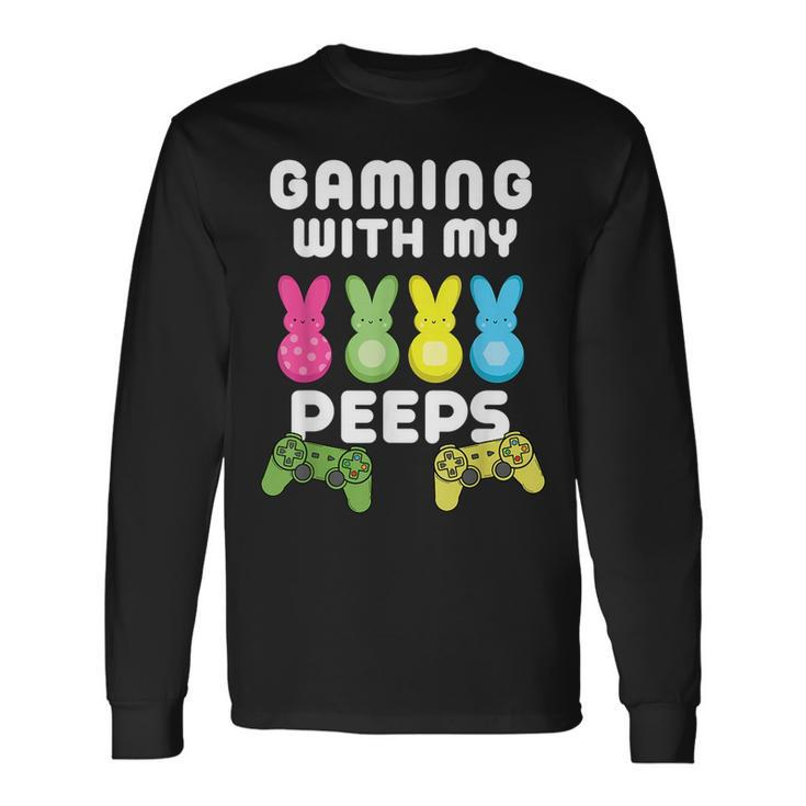Gaming With My Peeps Easter Gamer Video Game Lover Long Sleeve T-Shirt T-Shirt