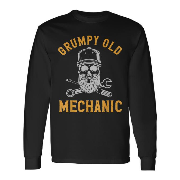 Garage Automechanic Car Guy Grumpy Old Mechanic Long Sleeve T-Shirt