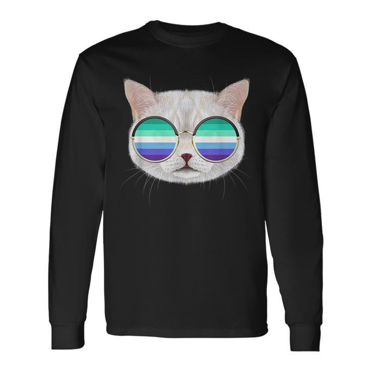 Gay Man Mlm Flag For Cat Lover Male Gay Man Pride Mlm Long Sleeve T-Shirt T-Shirt