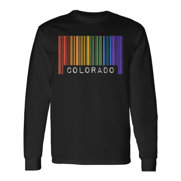 Gay Queer Barcode Pride Colorado Aesthetic Lgbtq Flag Denver Long Sleeve T-Shirt T-Shirt