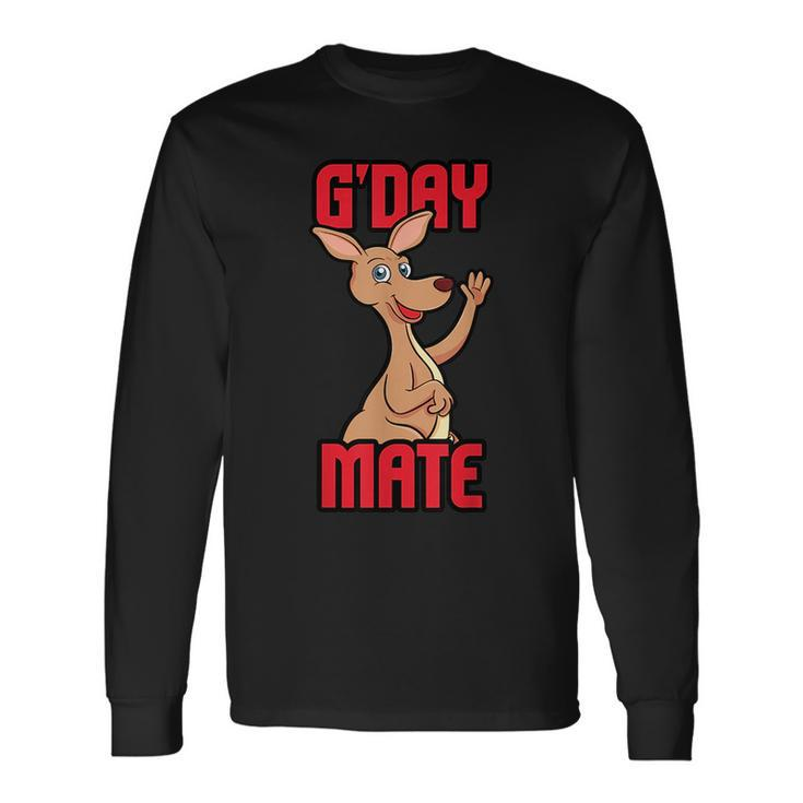 Gday Mate Kangaroo Lover Australia Aussie Hello Long Sleeve T-Shirt