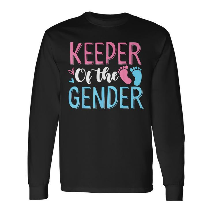 Gender Reveal Keeper Of The Gender T Gender Reveal Long Sleeve T-Shirt