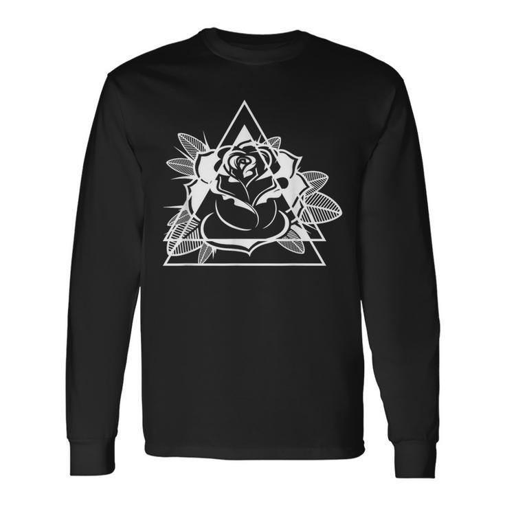 Geometric Rose Gardener Gardening Rose Long Sleeve T-Shirt Gifts ideas