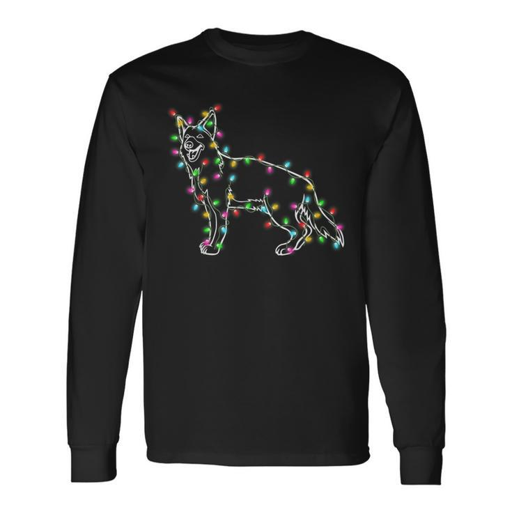German Shepherd Dog Tree Christmas Sweater Xmas Dogs Long Sleeve T-Shirt