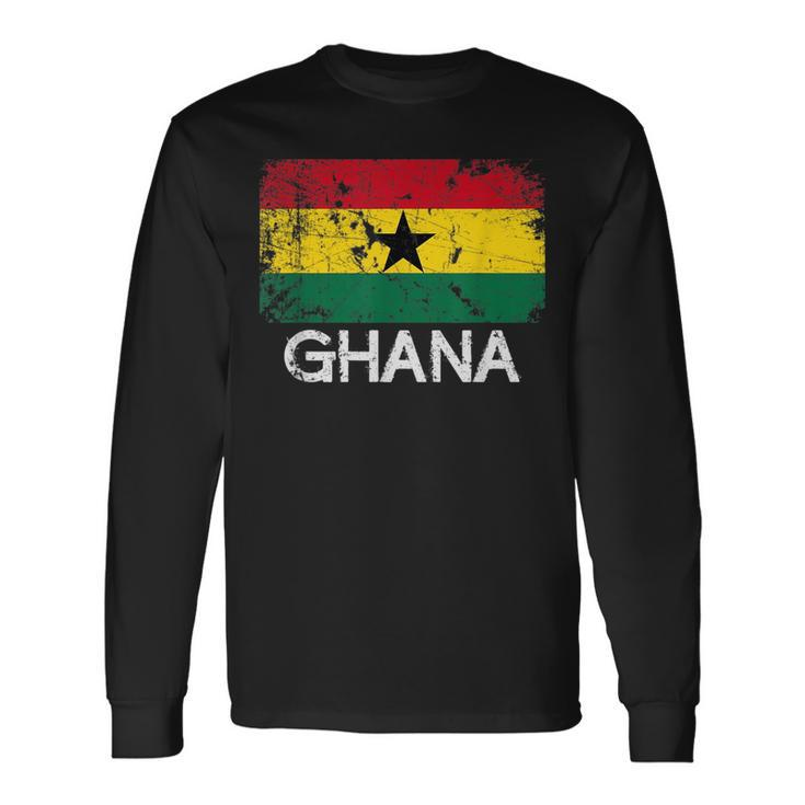 Ghanaian Flag Vintage Made In Ghana Long Sleeve T-Shirt