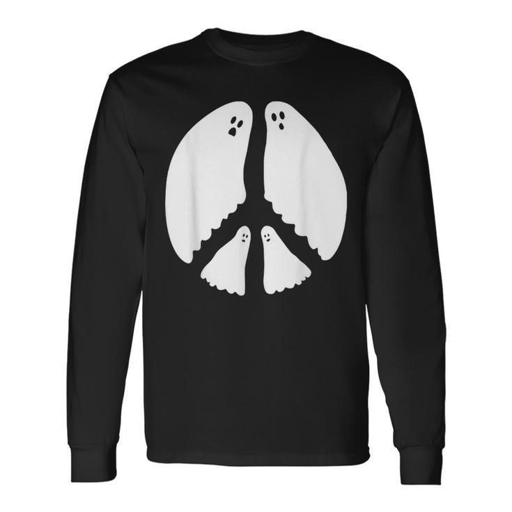 Ghost Peace Sign Long Sleeve T-Shirt