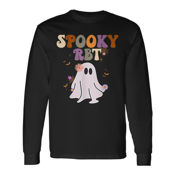 Ghost Spooky Rbt Halloween Registered Behavior Technician Long Sleeve T-Shirt
