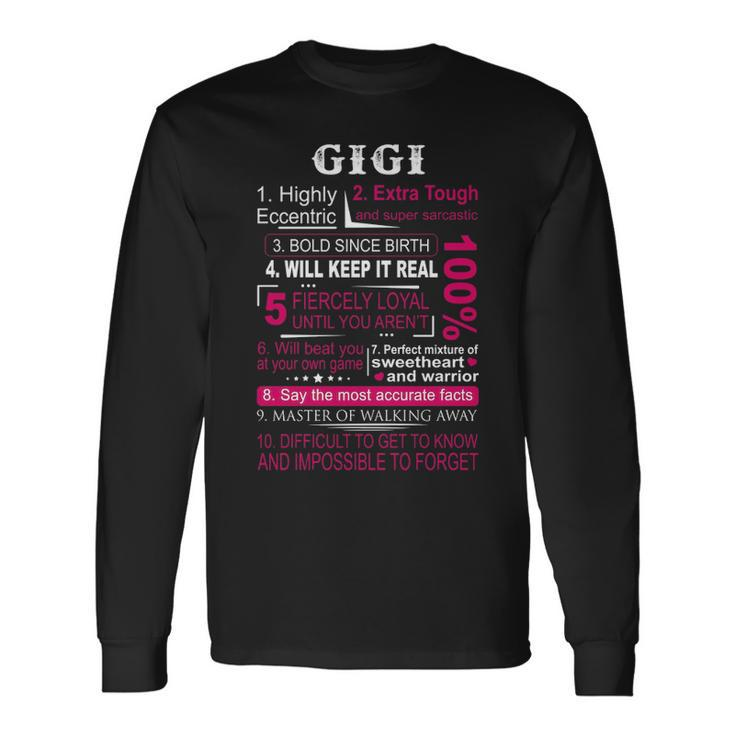 Gigi Name 100 Gigi Long Sleeve T-Shirt Gifts ideas