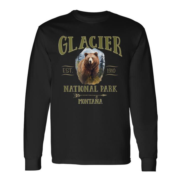 Glacier National Park Grizzly Bear Montana Usa For Bear Lovers Long Sleeve T-Shirt T-Shirt
