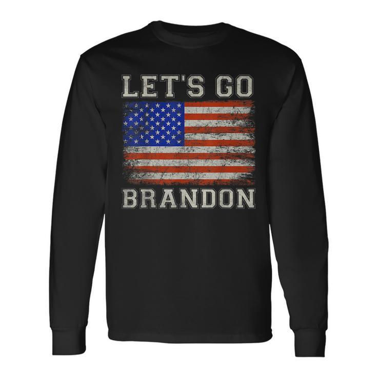 Lets Go Brandon American Flag Anti Liberal Us Long Sleeve T-Shirt