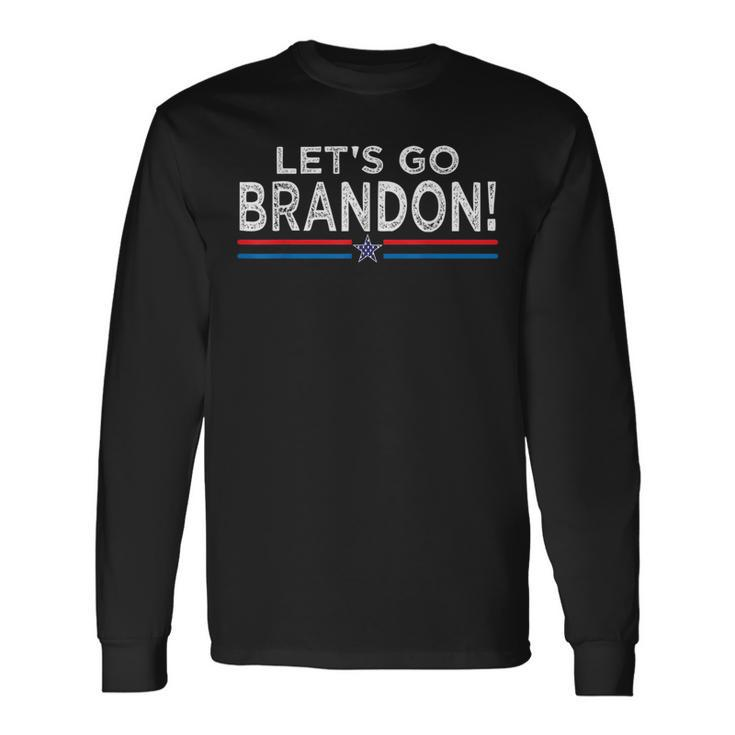 Lets Go Brandon Meme Retro Vintage Meme Long Sleeve T-Shirt