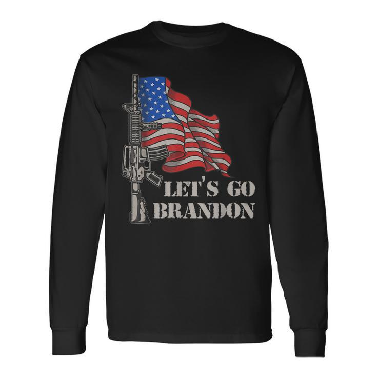 Lets Go Brandon Veteran Us Army Battle Flag Idea Long Sleeve T-Shirt
