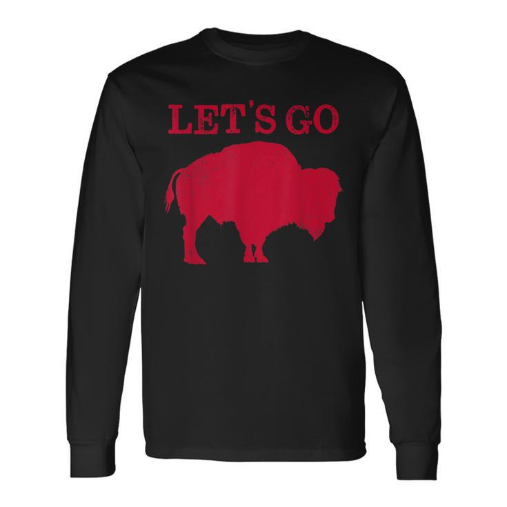 Lets Go Buffalo New York Bflo Wny Vintage Football Long Sleeve T-Shirt T-Shirt