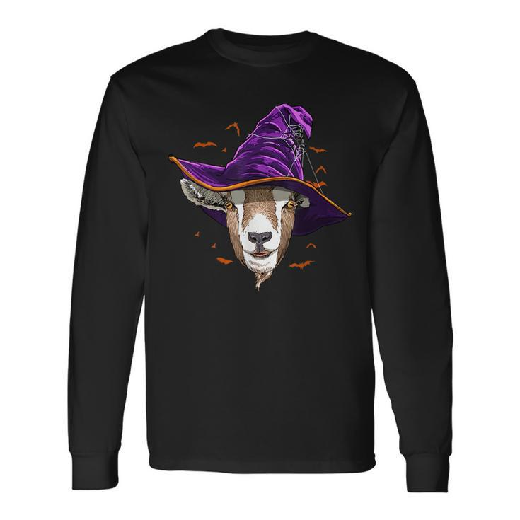 Goat Witch Hat Halloween Goat Lover Whisperer Long Sleeve T-Shirt T-Shirt