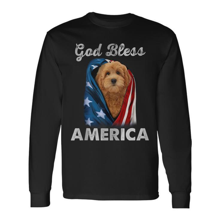 Goldendoodle Dog American Usa Flag 4Th Of July Dog Lover Long Sleeve T-Shirt T-Shirt