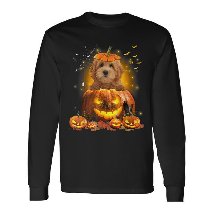 Goldendoodle Pumpkin Cute Dog Lover Halloween Long Sleeve T-Shirt