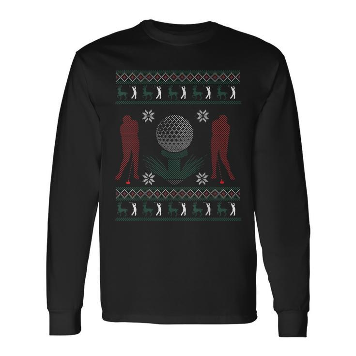 Golf Ugly Christmas Sweater Style Long Sleeve T-Shirt