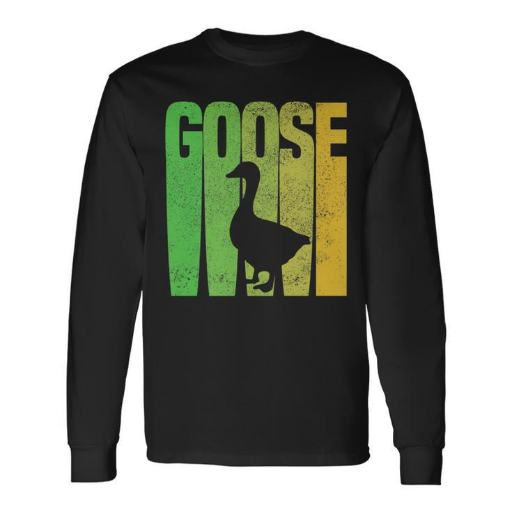 Goose For Retro Grey Whisperer Farm Bird Long Sleeve T-Shirt T-Shirt