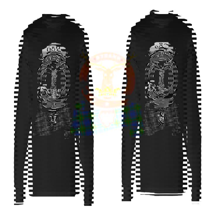 Gordon Scottish Clan Badge & Tartan Long Sleeve T-Shirt
