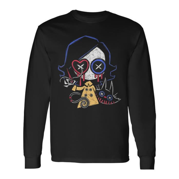 Gothic Clothing All Occult Horror Girl With Cat Creepy Draw Creepy Long Sleeve T-Shirt