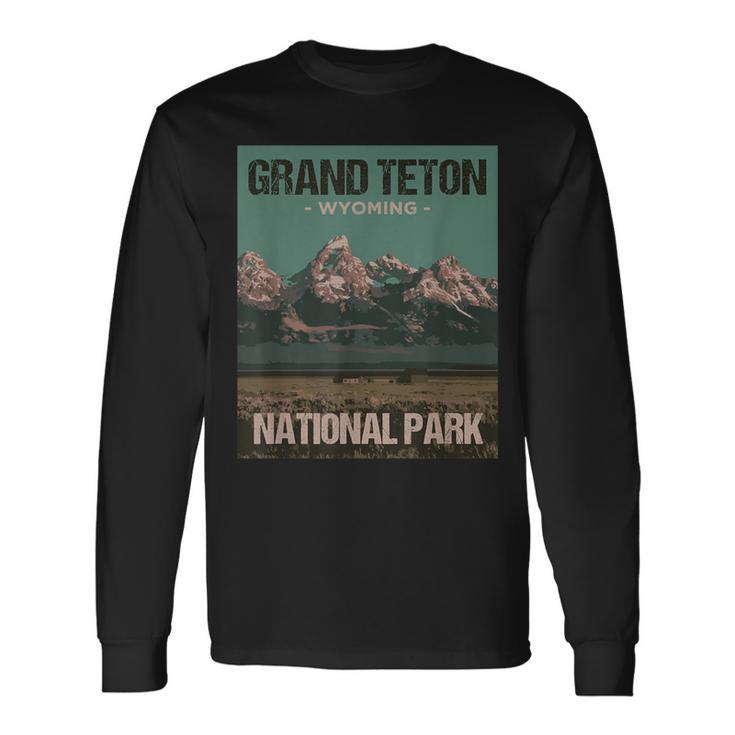 Grand Teton National Park Wyoming Poster Long Sleeve T-Shirt