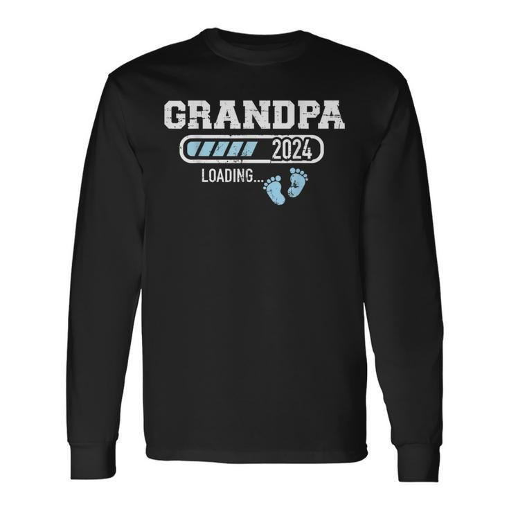 Grandpa 2024 Loading For Pregnancy Announcement Long Sleeve T-Shirt