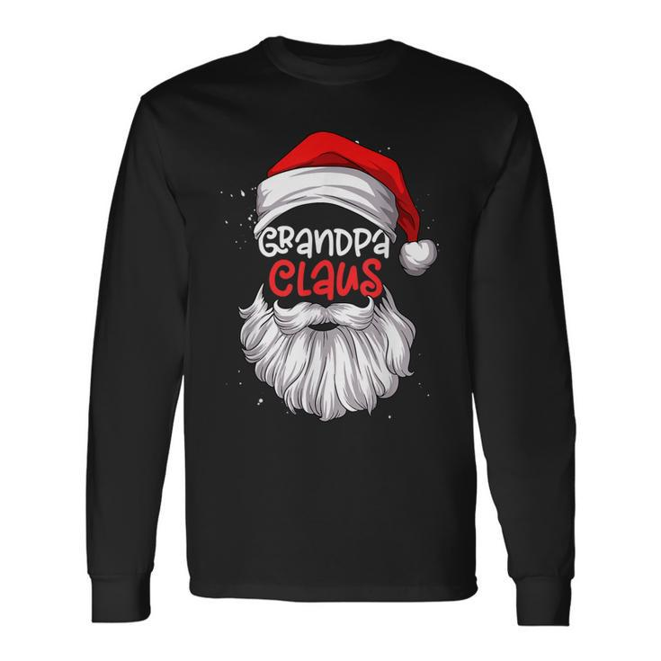 Grandpa Claus Hat Santa Beard Matching Pajama Long Sleeve T-Shirt T-Shirt