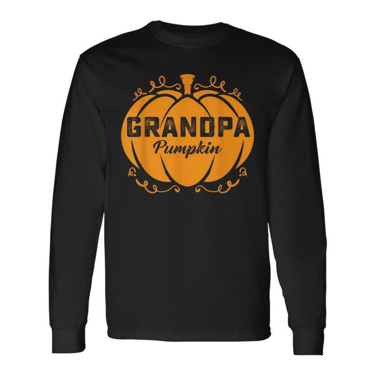 Grandpa Pumpkin Halloween Family Costume Thanksgiving Long Sleeve T-Shirt