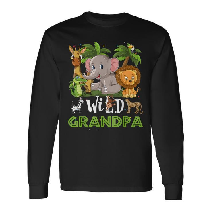 Grandpa Of The Wild Zoo Birthday Safari Jungle Animal Long Sleeve T-Shirt