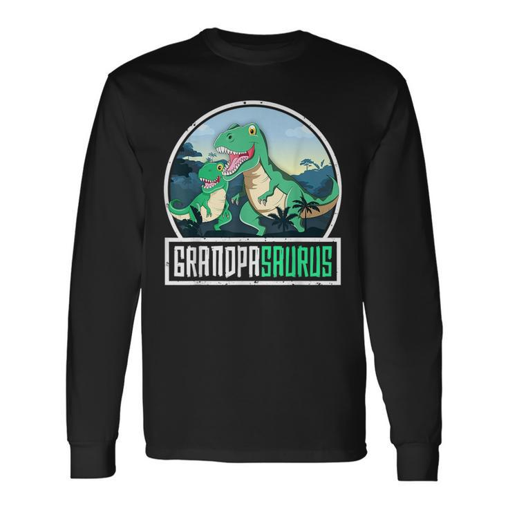 Grandpasaurus T-Rex Dinosaur Saurus Grandpa Matching Grandpa Long Sleeve T-Shirt T-Shirt