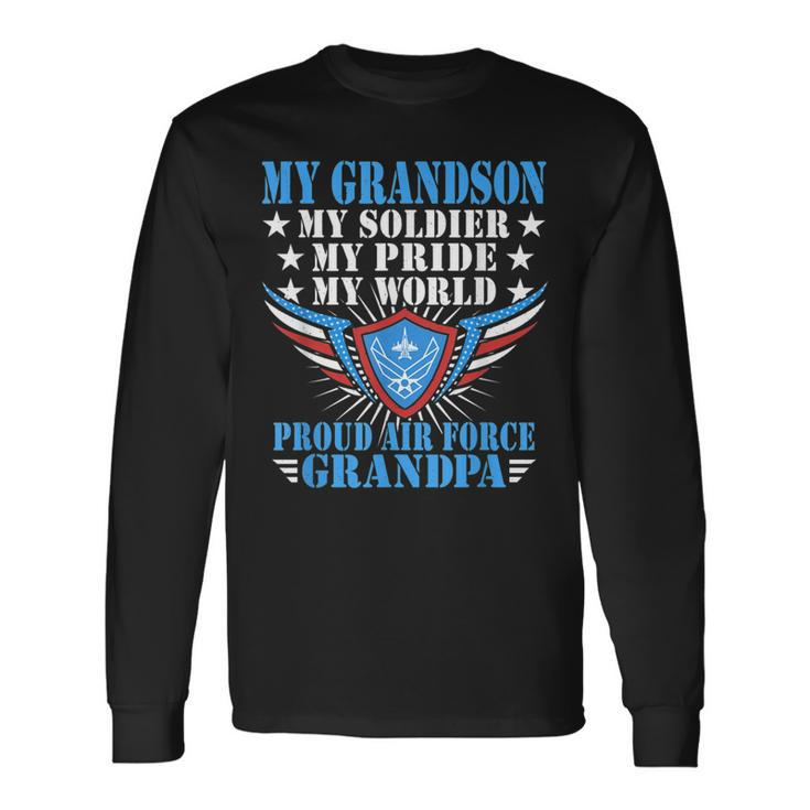 My Grandson Is A Soldier Airman Proud Air Force Grandpa Long Sleeve T-Shirt T-Shirt