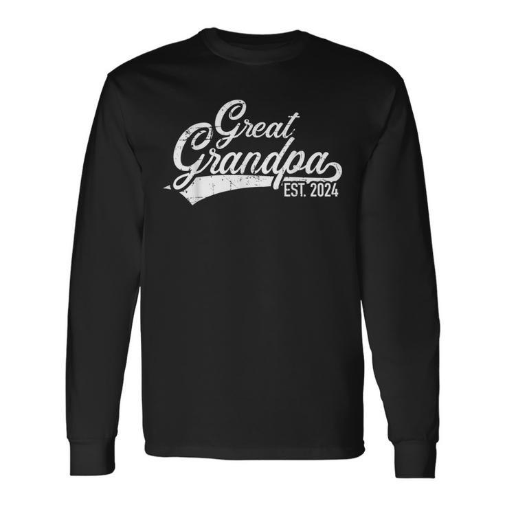 Great Grandpa Est 2024 For Pregnancy Announcement Long Sleeve T-Shirt