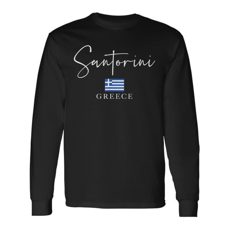 Greece Flag Vacation Island Santorini Long Sleeve T-Shirt Gifts ideas