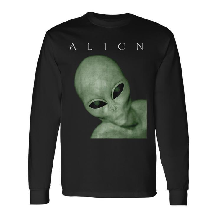 Green Alien Disclosure Realistic Grey Alien Believer Sci-Fi Long Sleeve T-Shirt