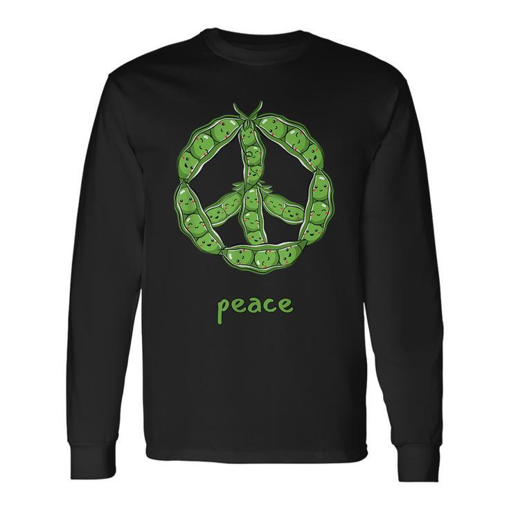 Green Peas In A Pod Peace Symbol Long Sleeve T-Shirt T-Shirt