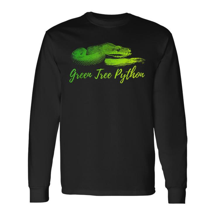 Green Tree Python Morelia Viridis Chondro Snake Keeper Long Sleeve T-Shirt