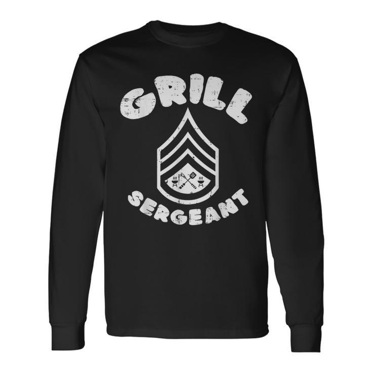 Grill Sergeant Bbq Barbecue Meat Lover Dad Boys Long Sleeve T-Shirt