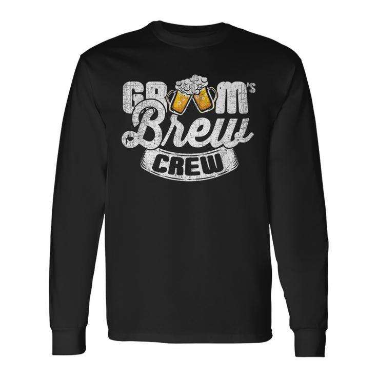 Grooms Brew Crew Groomsmen & Best Man T Long Sleeve T-Shirt