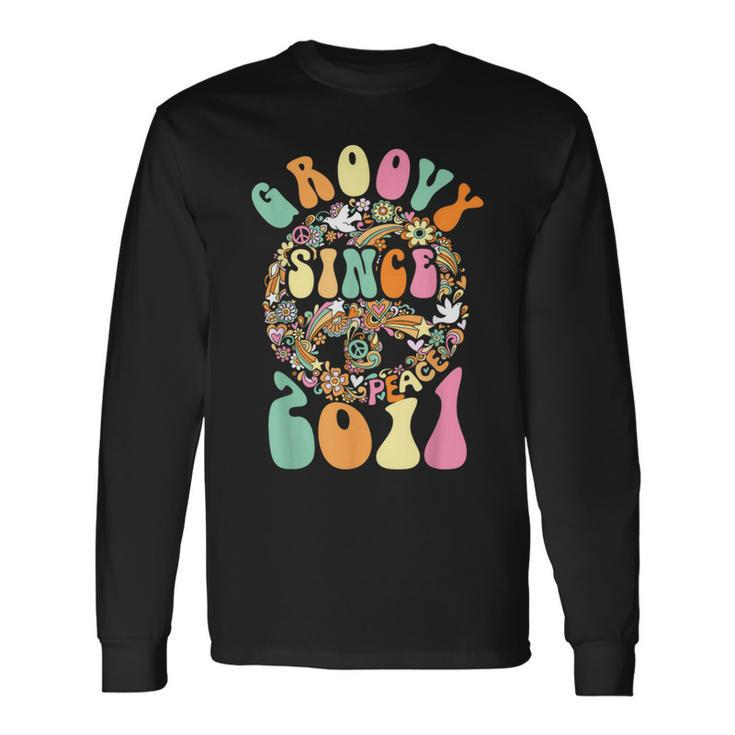 Groovy Since 2011 Peace For Vintage Birthday Party 60S 70S Long Sleeve T-Shirt T-Shirt