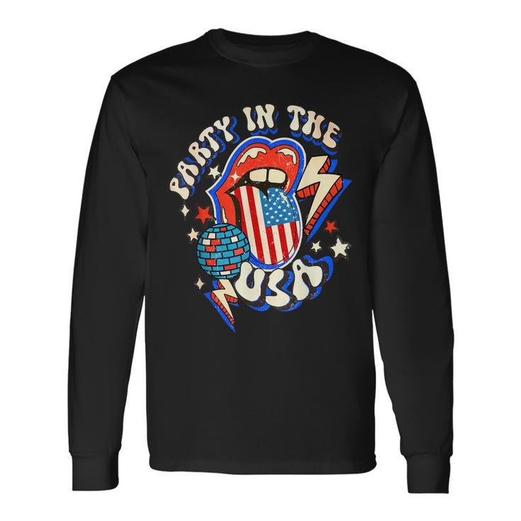 Groovy Disco Party In The Us July 4Th Usa Patriotic Long Sleeve T-Shirt T-Shirt Gifts ideas