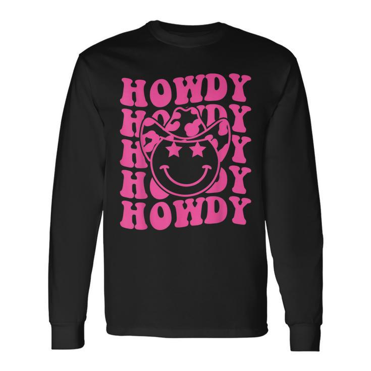 Groovy Howdy Rodeo Western Country Southern Cowgirl Rodeo Long Sleeve T-Shirt T-Shirt