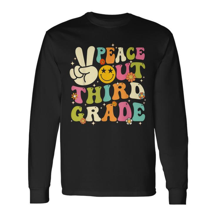 Groovy Peace Out 3Rd Grade Retro Last Day Of School Long Sleeve T-Shirt T-Shirt