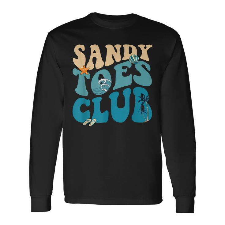 Groovy Sandy Toes Club Beach Summer Vibes Trip Toddler Long Sleeve T-Shirt T-Shirt