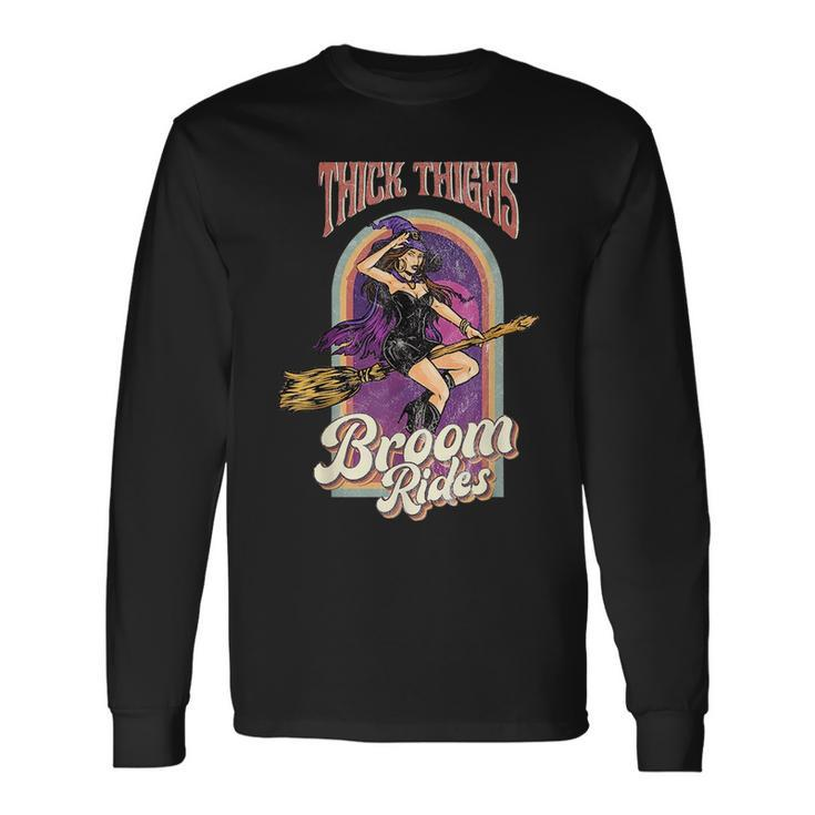 Groovy Thick Thighs Witch Vibes Witch Tarot Halloween Girls Tarot Long Sleeve T-Shirt T-Shirt